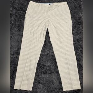 Tommy Hilfiger- Light Beige & White Striped Pants. Size 10